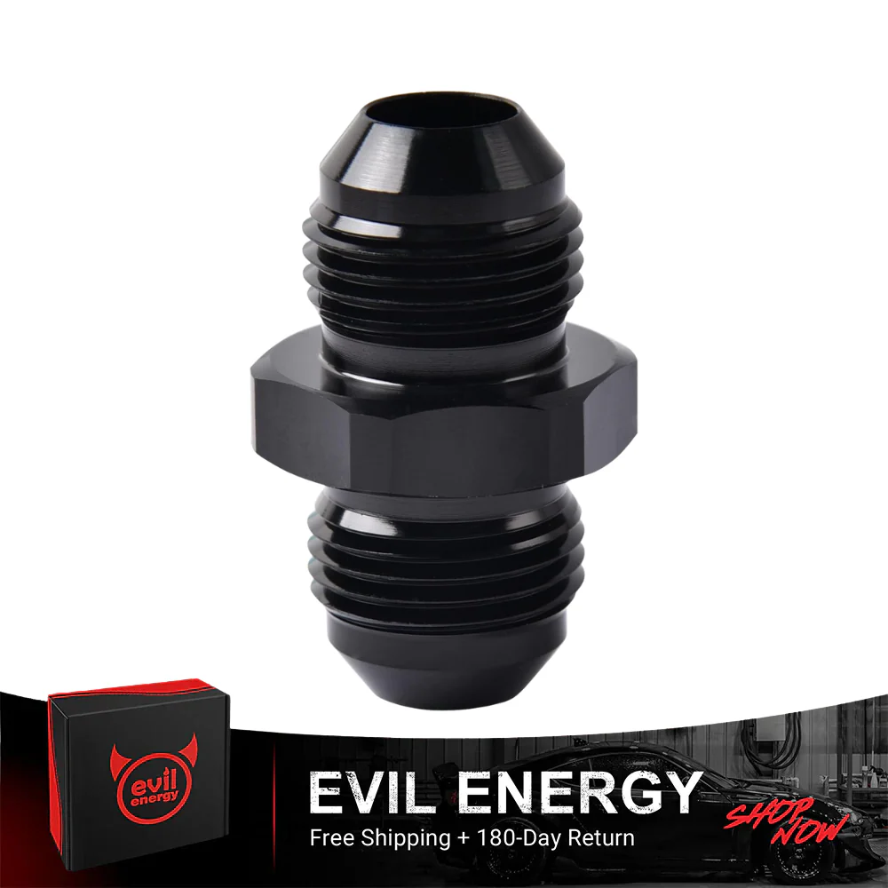 EVIL ENERGY AN Male to AN Male Flare Coupler Union Straight Fuel Hose Adapter Fitting Black - Image 14