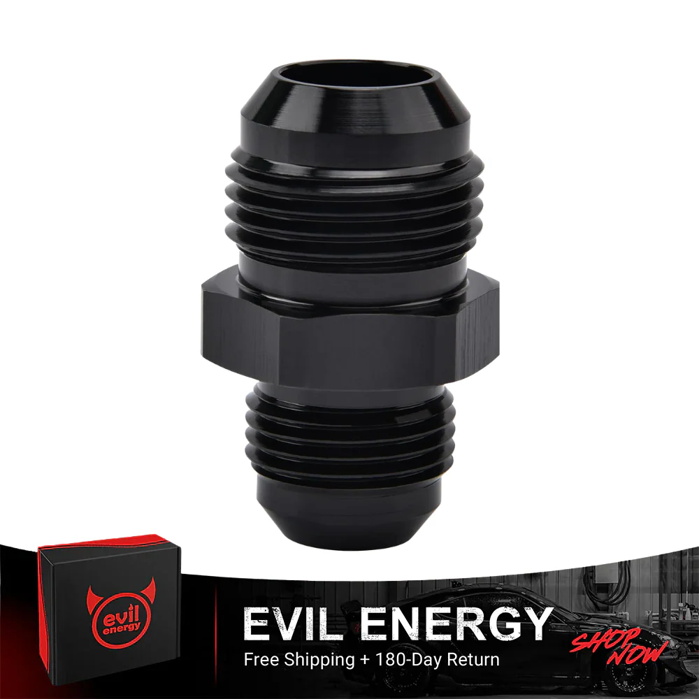 EVIL ENERGY AN Male to AN Male Flare Coupler Union Straight Fuel Hose Adapter Fitting Black - Image 15