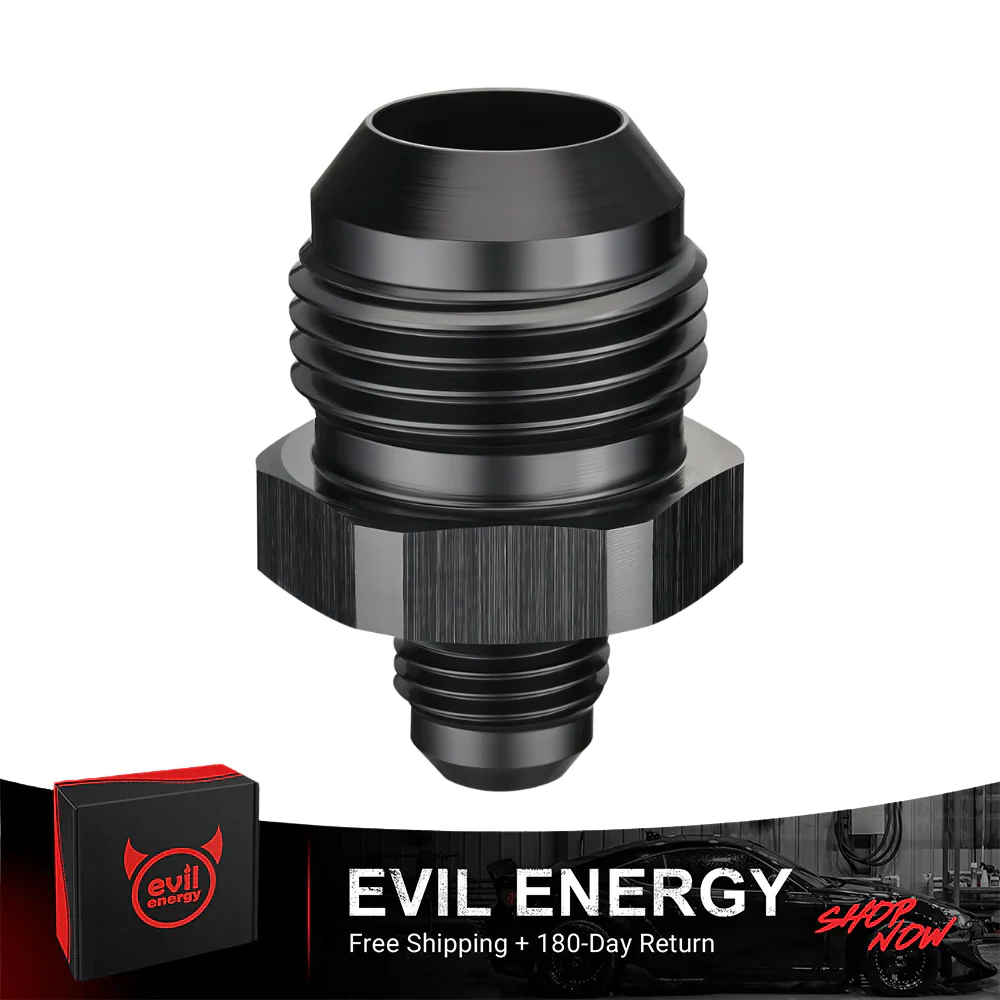 EVIL ENERGY AN Male to AN Male Flare Coupler Union Straight Fuel Hose Adapter Fitting Black - Image 17
