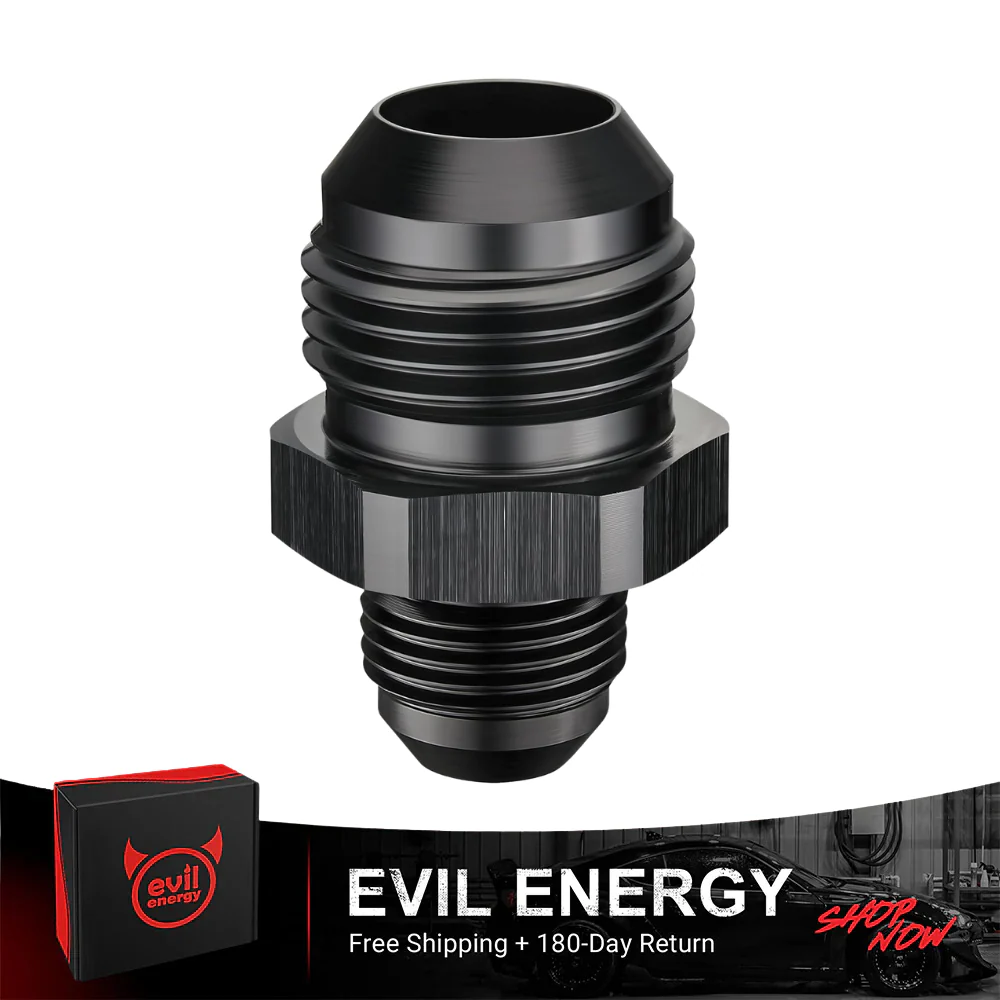 EVIL ENERGY AN Male to AN Male Flare Coupler Union Straight Fuel Hose Adapter Fitting Black - Image 19