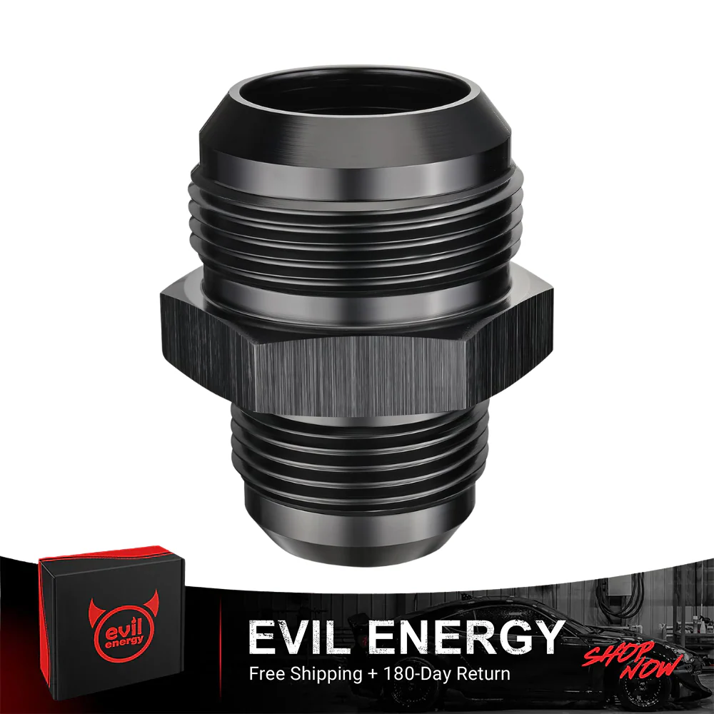 EVIL ENERGY AN Male to AN Male Flare Coupler Union Straight Fuel Hose Adapter Fitting Black - Image 23