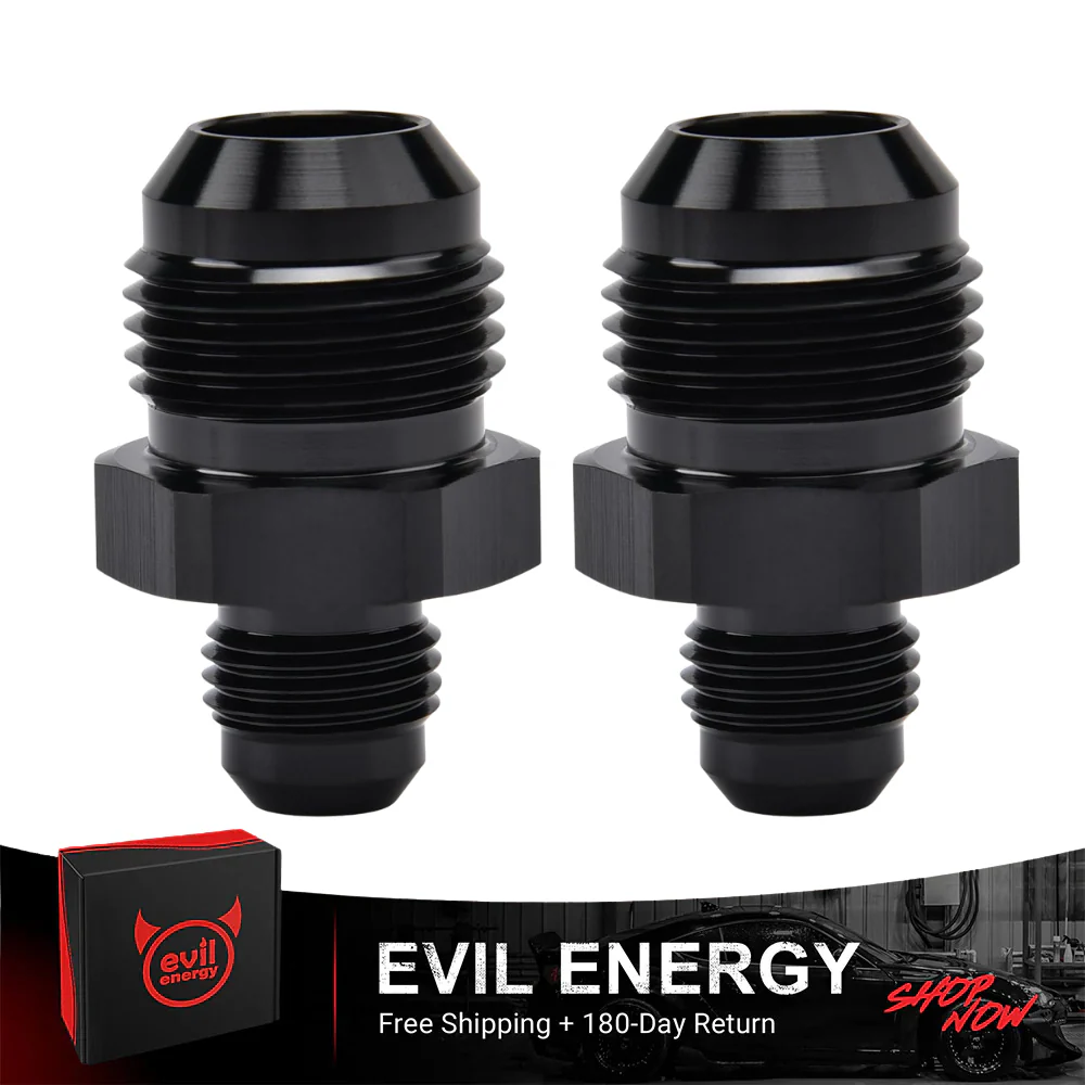EVIL ENERGY AN Male to AN Male Flare Coupler Union Straight Fuel Hose Adapter Fitting Black - Image 28