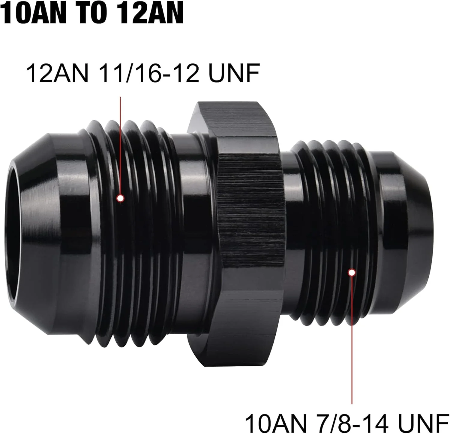 EVIL ENERGY AN Male to AN Male Flare Coupler Union Straight Fuel Hose Adapter Fitting Black - Image 34