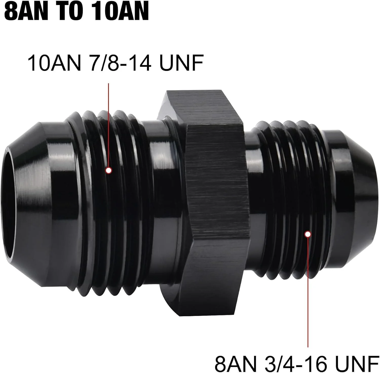 EVIL ENERGY AN Male to AN Male Flare Coupler Union Straight Fuel Hose Adapter Fitting Black - Image 35