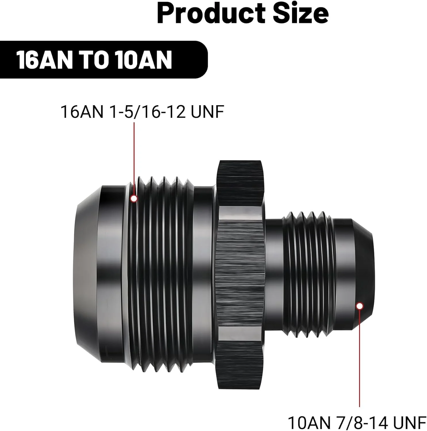 EVIL ENERGY AN Male to AN Male Flare Coupler Union Straight Fuel Hose Adapter Fitting Black - Image 36