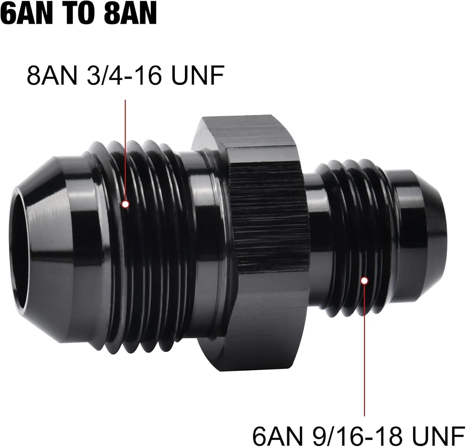 EVIL ENERGY AN Male to AN Male Flare Coupler Union Straight Fuel Hose Adapter Fitting Black - Image 40