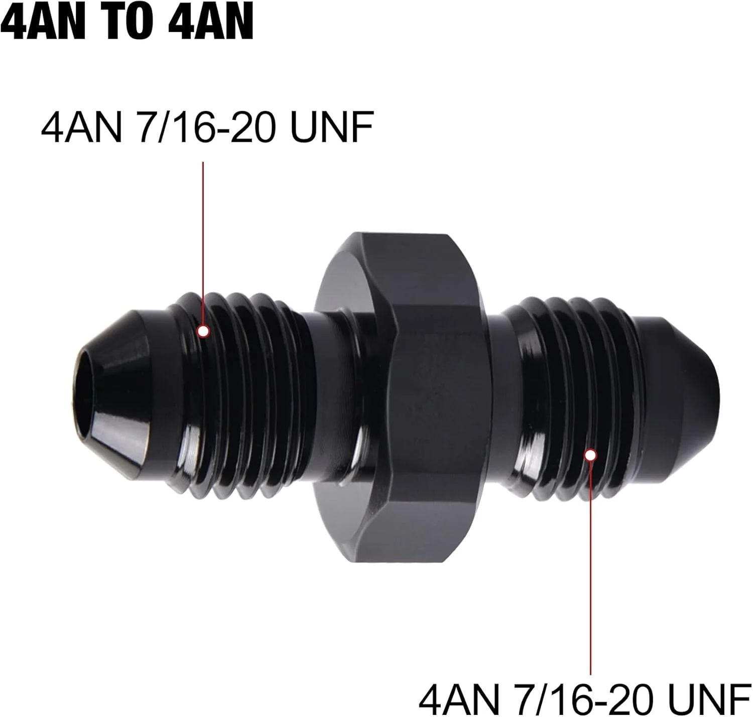 EVIL ENERGY AN Male to AN Male Flare Coupler Union Straight Fuel Hose Adapter Fitting Black - Image 42