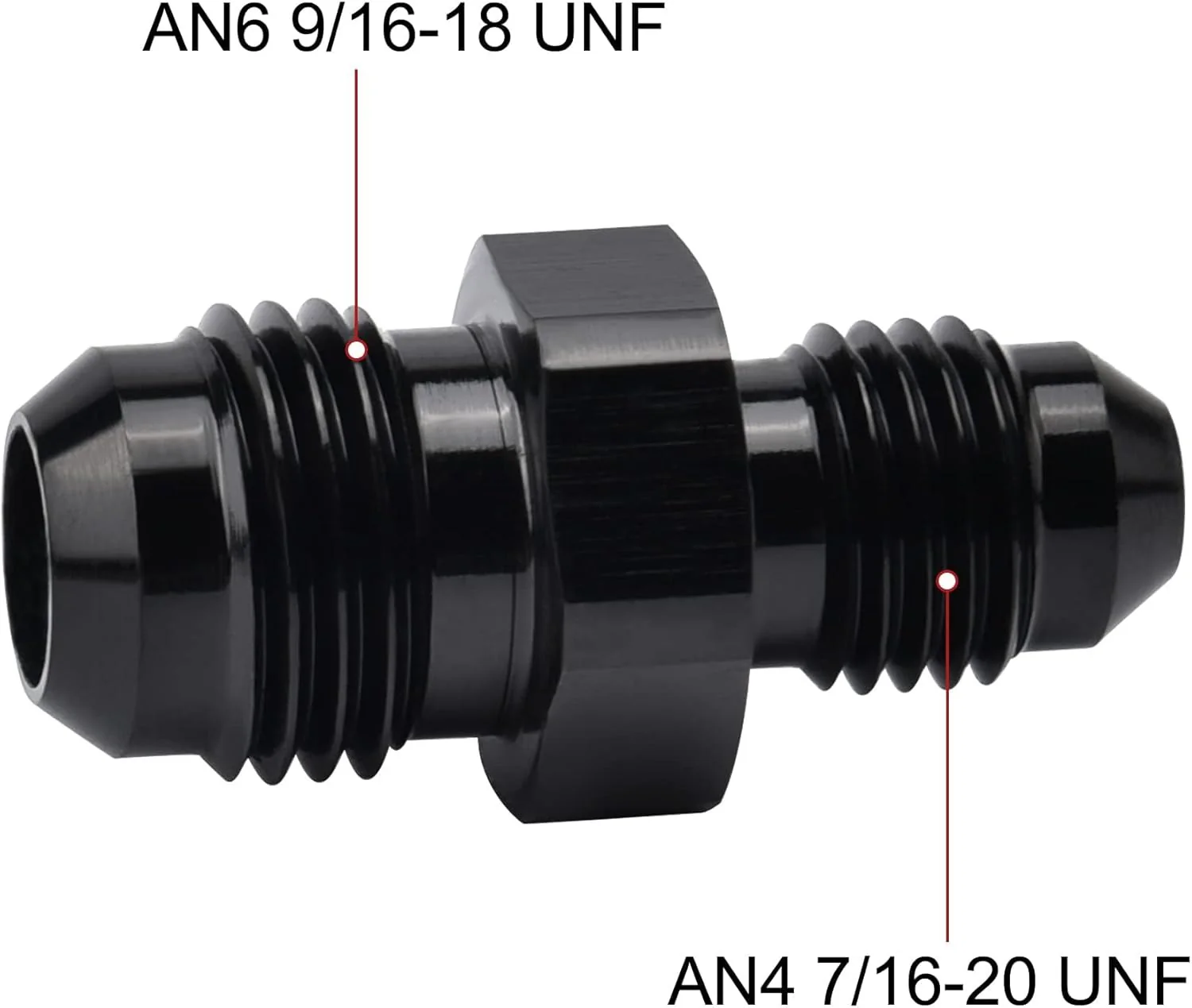 EVIL ENERGY AN Male to AN Male Flare Coupler Union Straight Fuel Hose Adapter Fitting Black - Image 44