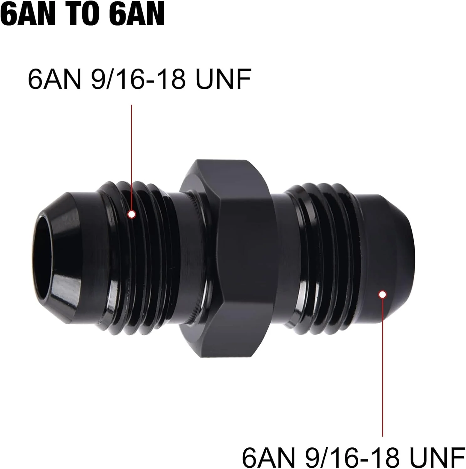 EVIL ENERGY AN Male to AN Male Flare Coupler Union Straight Fuel Hose Adapter Fitting Black - Image 47