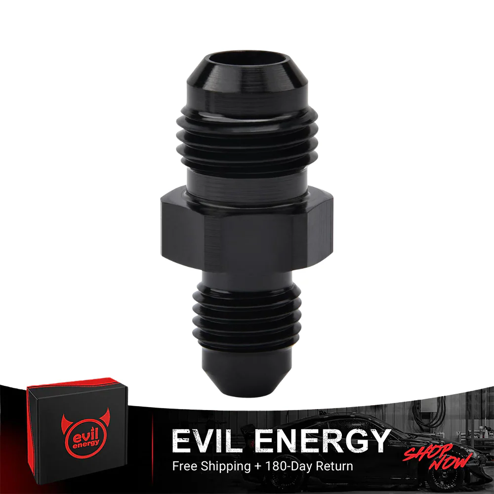EVIL ENERGY AN Male to AN Male Flare Coupler Union Straight Fuel Hose Adapter Fitting Black - Image 5