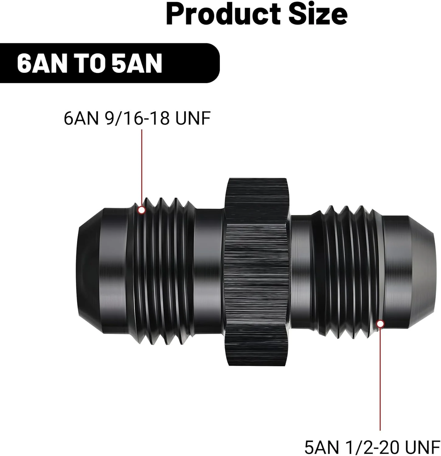EVIL ENERGY AN Male to AN Male Flare Coupler Union Straight Fuel Hose Adapter Fitting Black - Image 50