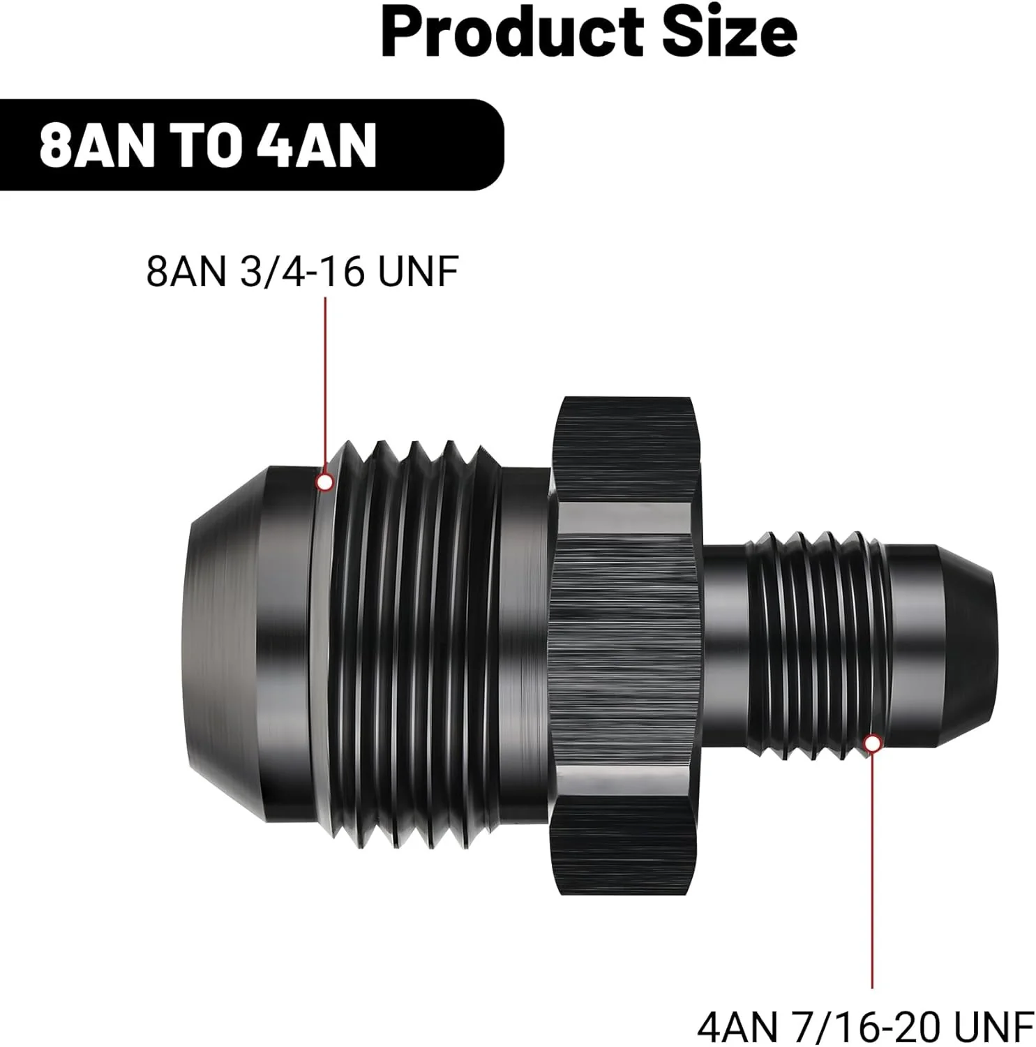 EVIL ENERGY AN Male to AN Male Flare Coupler Union Straight Fuel Hose Adapter Fitting Black - Image 51
