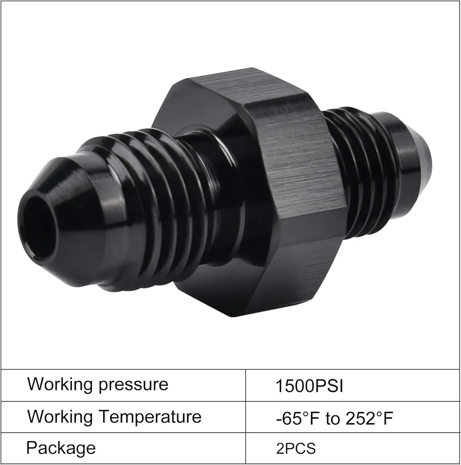 EVIL ENERGY AN Male to AN Male Flare Coupler Union Straight Fuel Hose Adapter Fitting Black - Image 52