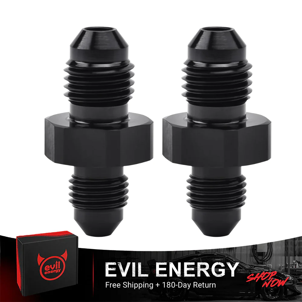 EVIL ENERGY AN Male to AN Male Flare Coupler Union Straight Fuel Hose Adapter Fitting Black - Image 9
