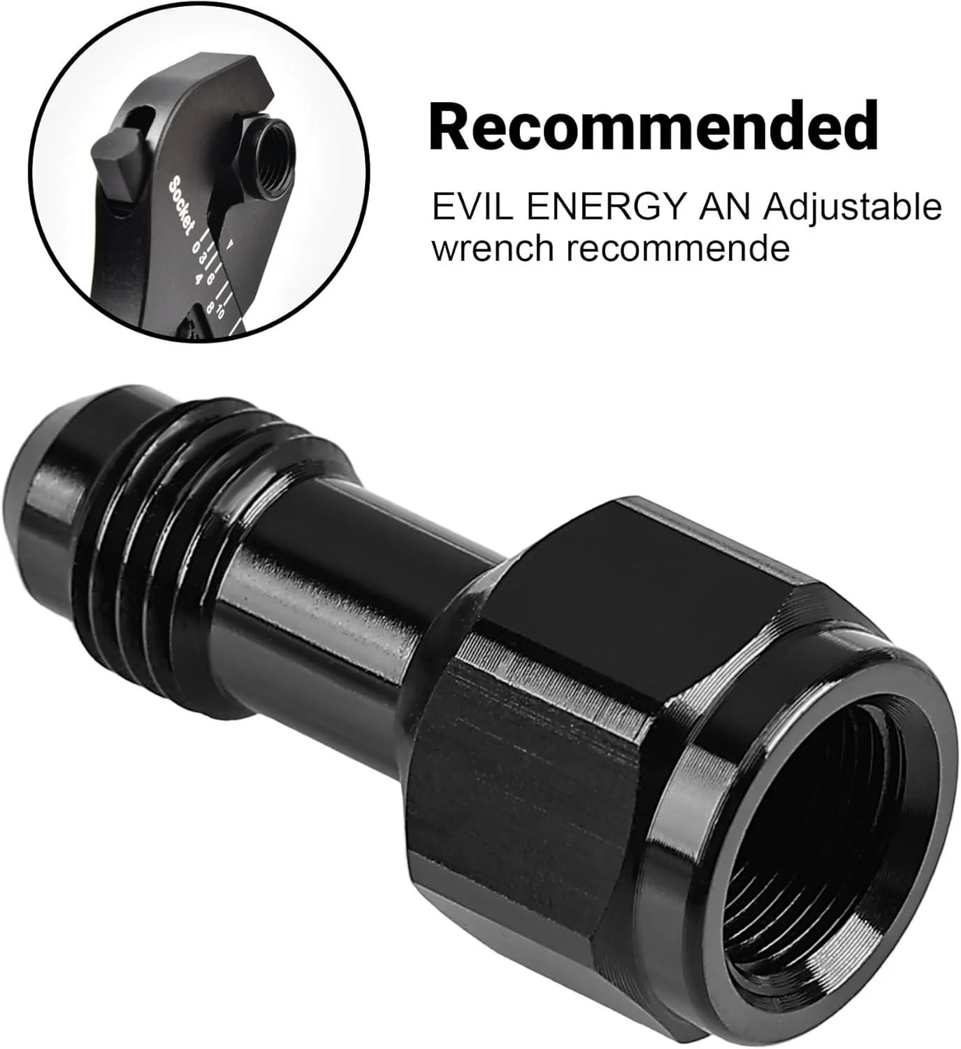 EVIL ENERGY AN Extender Female to AN Male Extension Fitting Adapter Aluminum (4/6/8/10/12AN) - Image 4