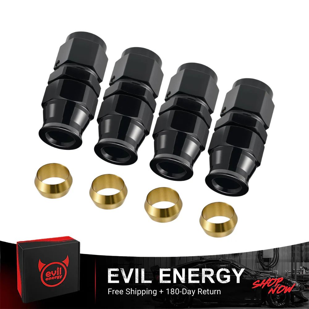 EVIL ENERGY AN Female Flare to Compression Hardline Fitting Aluminum Black - Image 3