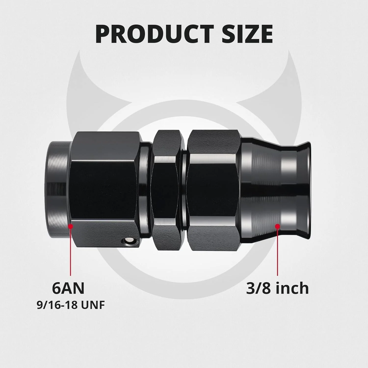 EVIL ENERGY AN Female Flare to Compression Hardline Fitting Aluminum Black - Image 4