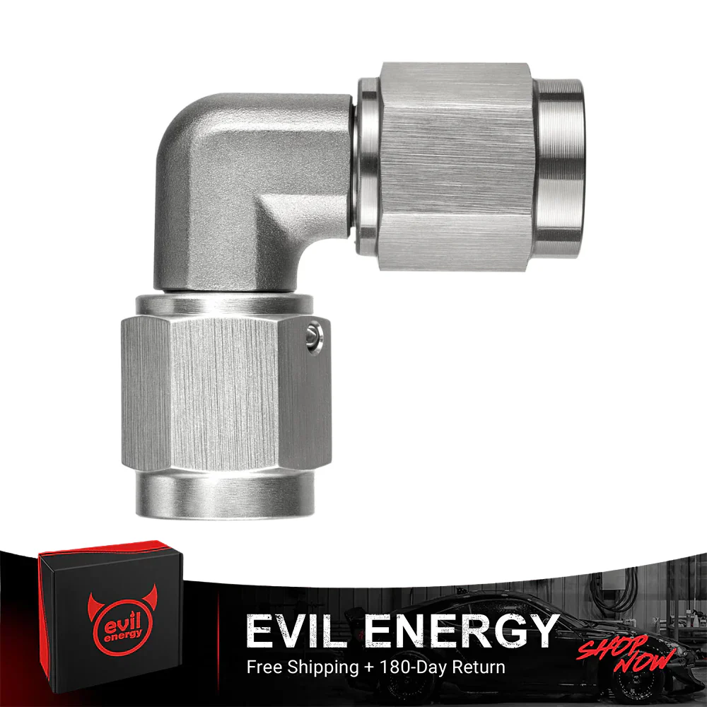 EVIL ENERGY AN Female to Female Swivel Adapter – Stainless Steel Brake & Fuel Line Fitting, Straight & 90°（3AN/4AN/6AN） - Image 2