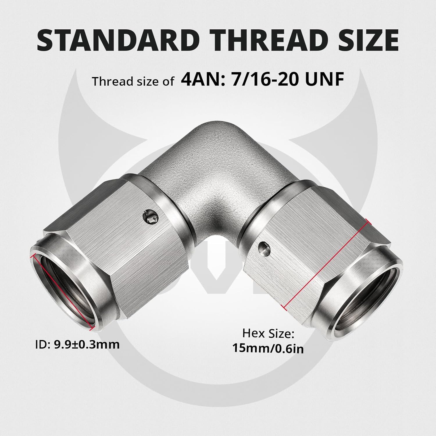 EVIL ENERGY AN Female to Female Swivel Adapter – Stainless Steel Brake & Fuel Line Fitting, Straight & 90°（3AN/4AN/6AN） - Image 7