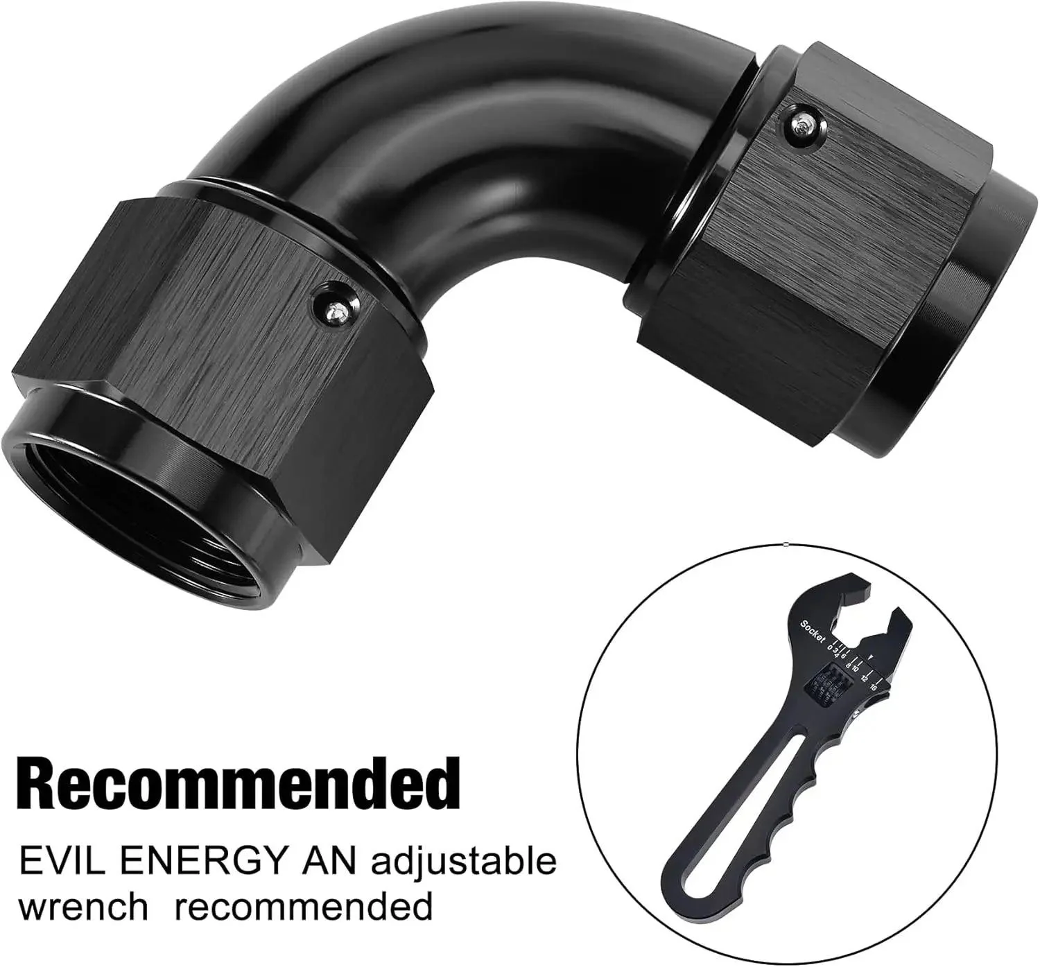 EVIL ENERGY AN Female to AN Female 90 Degree One Piece Full Flow Swivel Coupler Union Fitting Adapter Aluminum - Image 4