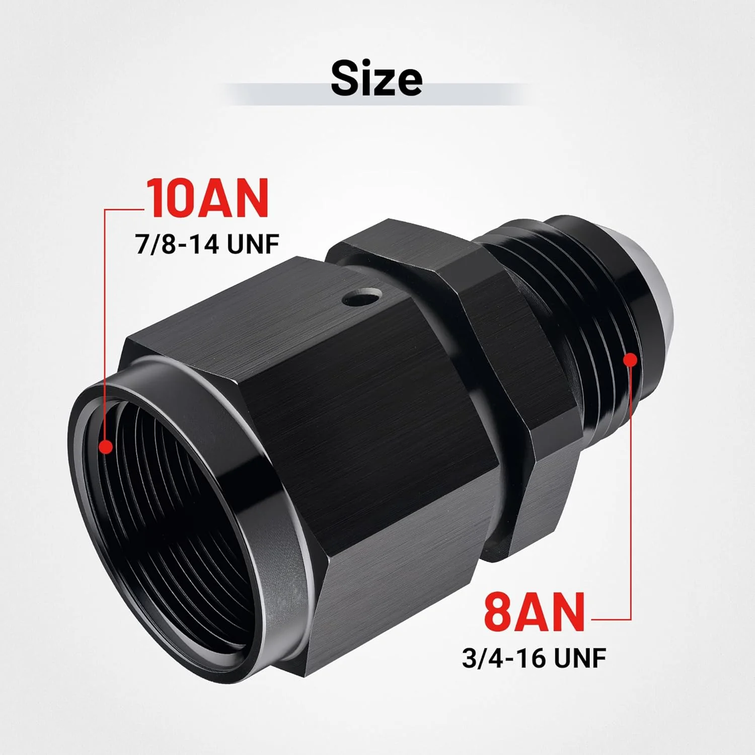 EVIL ENERGY AN Female Swivel to AN Male Flare Expander Fitting Adapter 6061 T6 Aluminum Black - Image 10