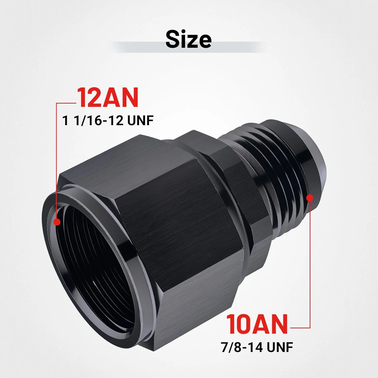 EVIL ENERGY AN Female Swivel to AN Male Flare Expander Fitting Adapter 6061 T6 Aluminum Black - Image 11