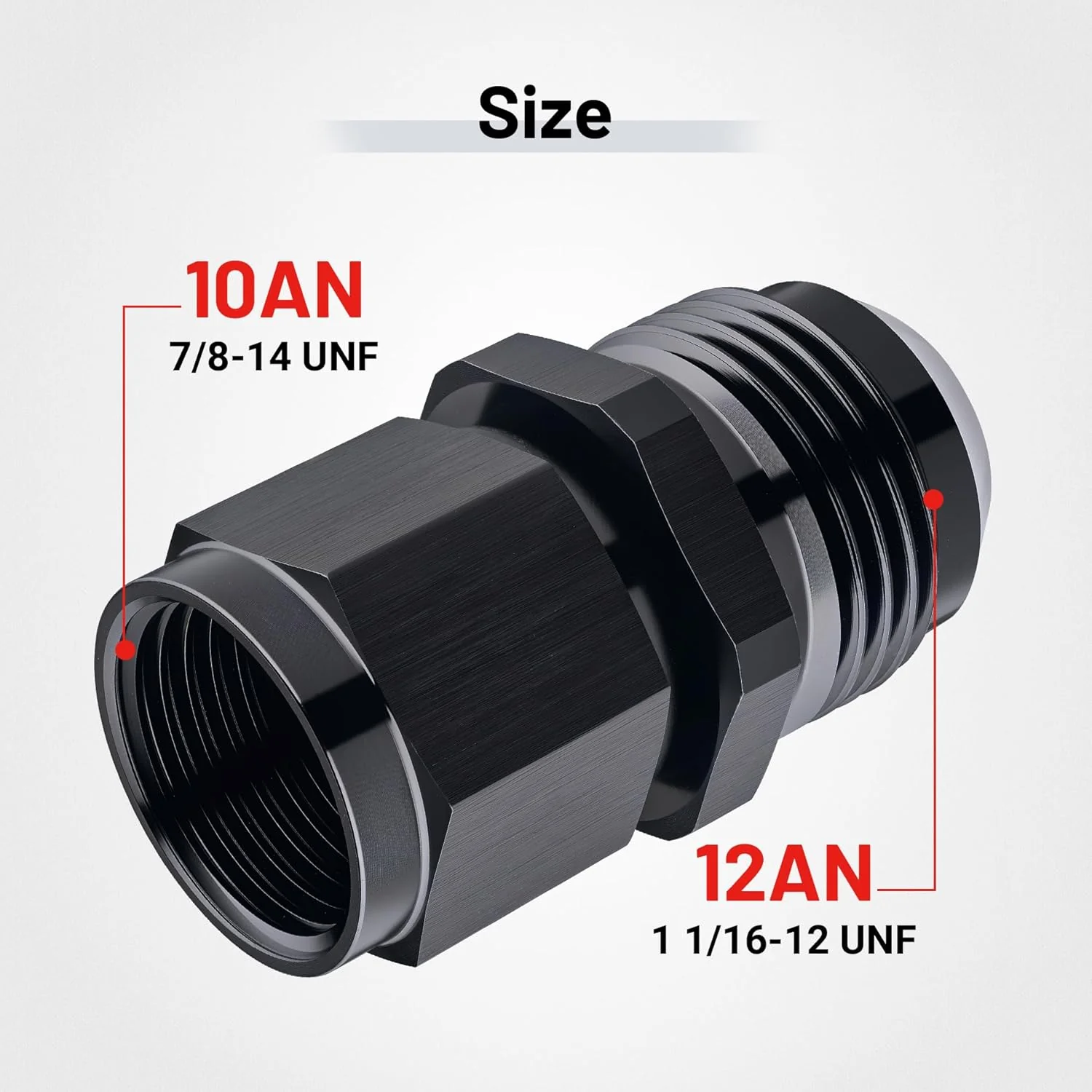 EVIL ENERGY AN Female Swivel to AN Male Flare Expander Fitting Adapter 6061 T6 Aluminum Black - Image 12