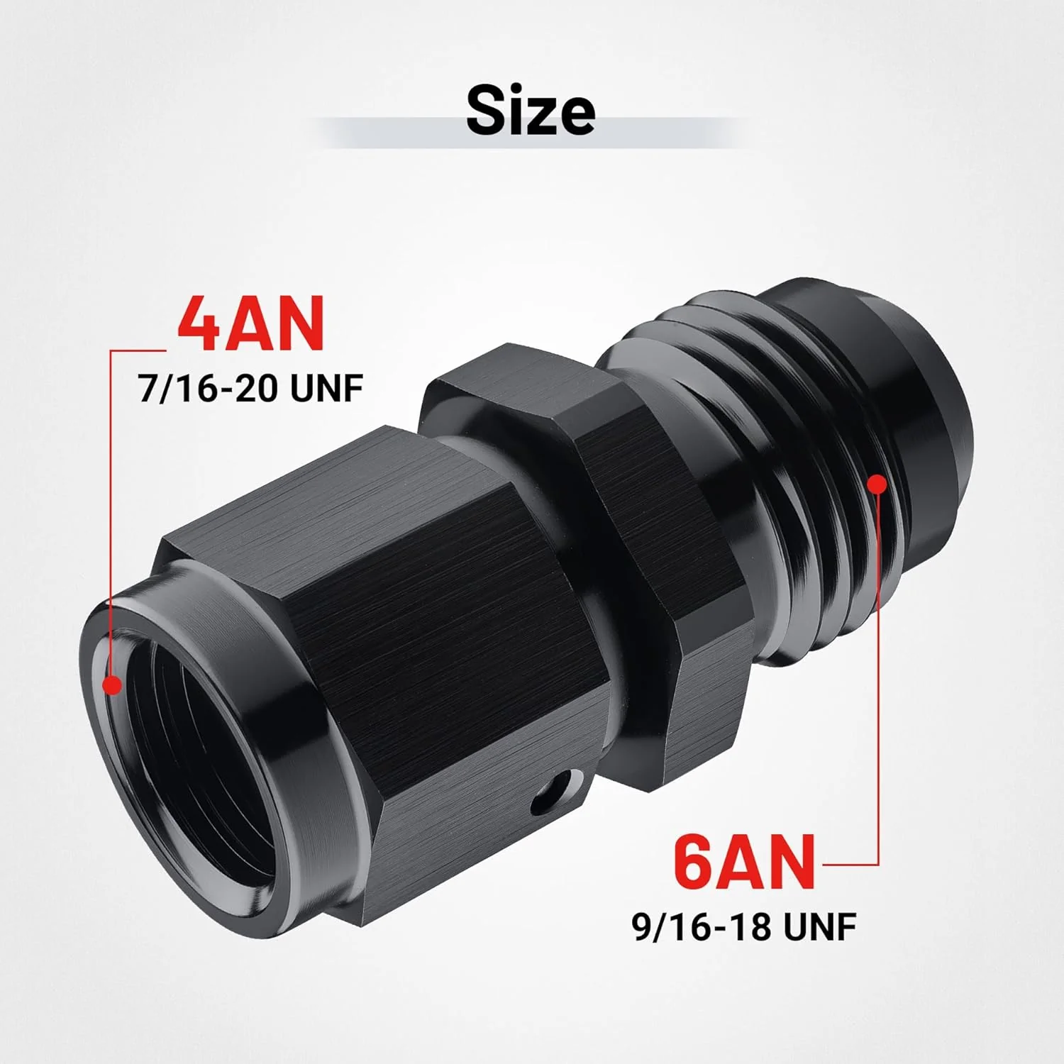 EVIL ENERGY AN Female Swivel to AN Male Flare Expander Fitting Adapter 6061 T6 Aluminum Black - Image 14