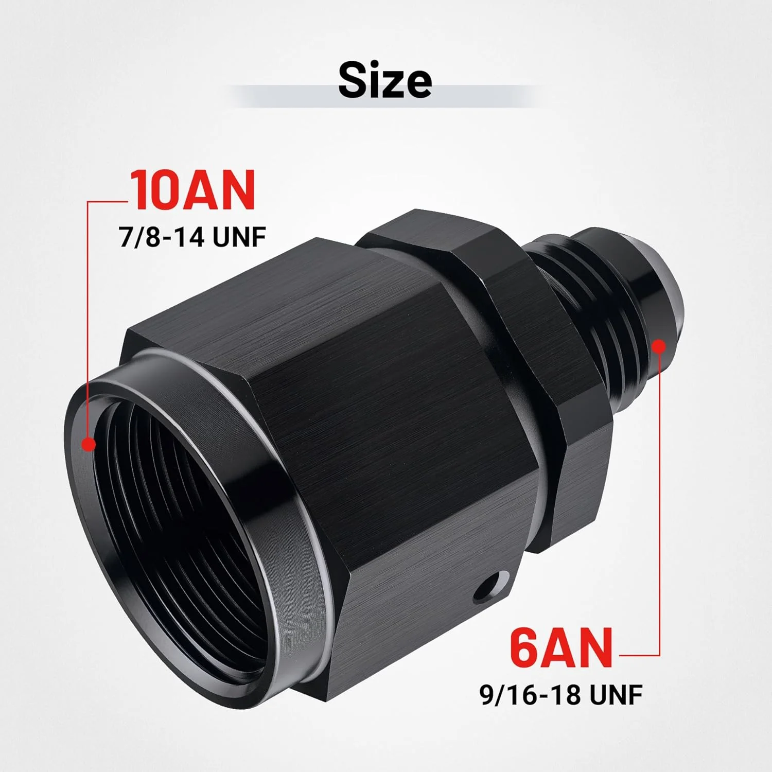 EVIL ENERGY AN Female Swivel to AN Male Flare Expander Fitting Adapter 6061 T6 Aluminum Black - Image 9