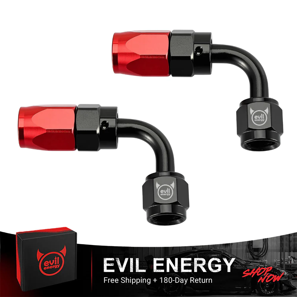EVIL ENERGY AN Hose End Fitting Red&Black Swivel Aluminum (4/6/8/10/12AN) - Image 8