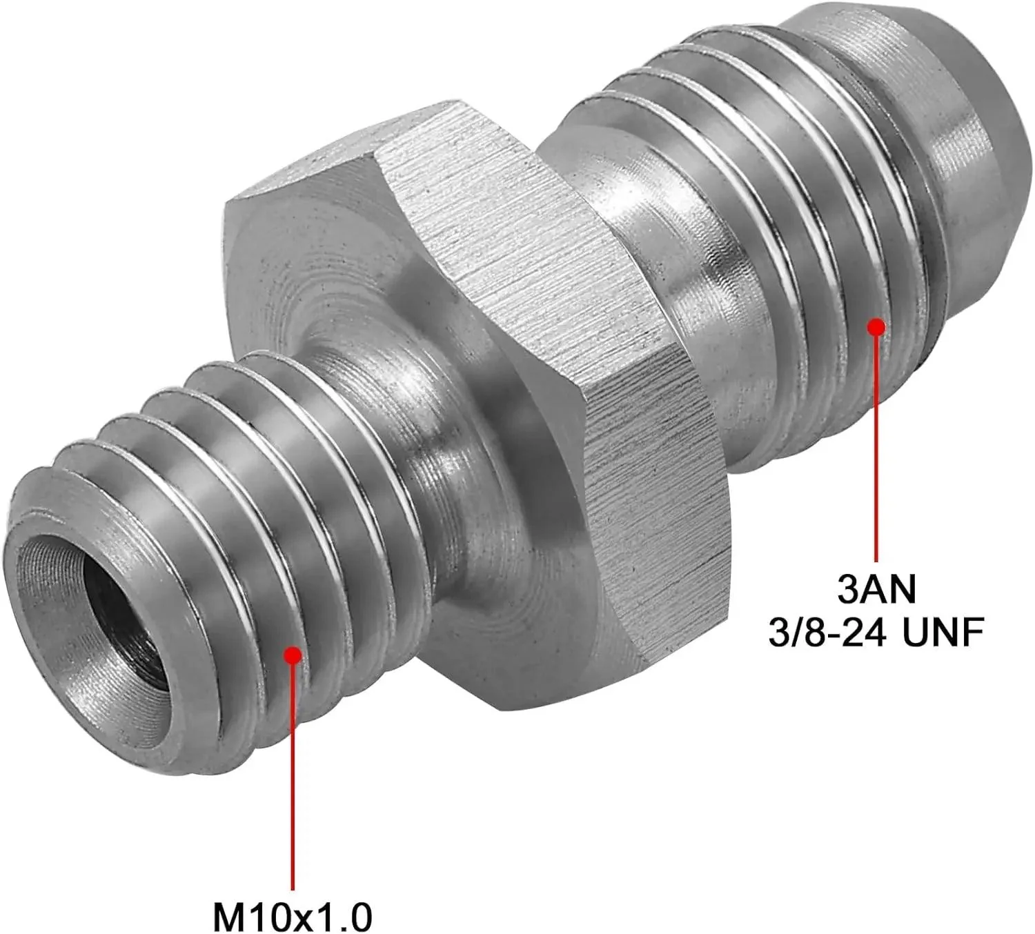 EVIL ENERGY AN Male Flare to Male Metric Thread Brake Fitting Stainless Steel Adapter - Image 2