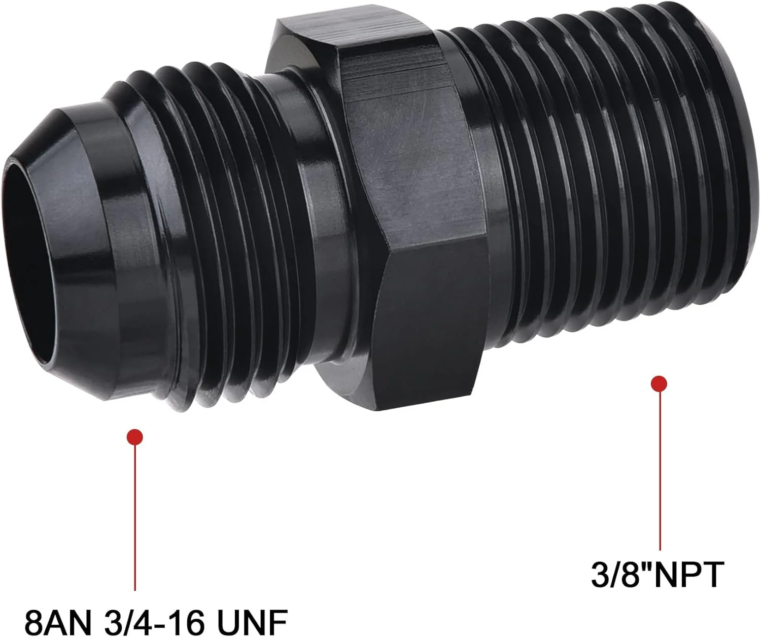 EVIL ENERGY AN Male Flare to NPT Pipe Fitting Adapter Aluminum Straight Black(3/4/6/8/10/12/16AN) - Image 16