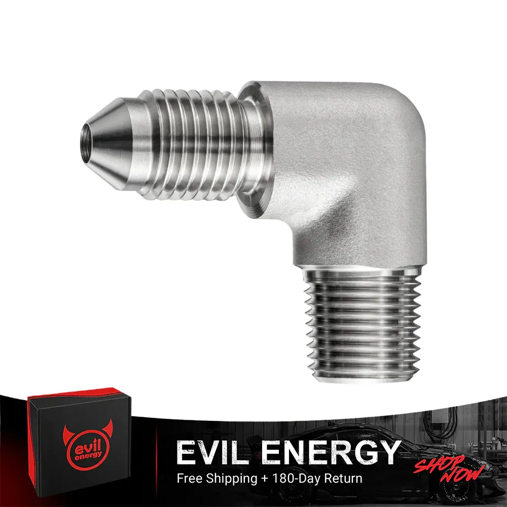 EVIL ENERGY AN Male Flare to NPT Pipe Fitting Adapter Stainless Steel Straight/90 Degree - Image 2