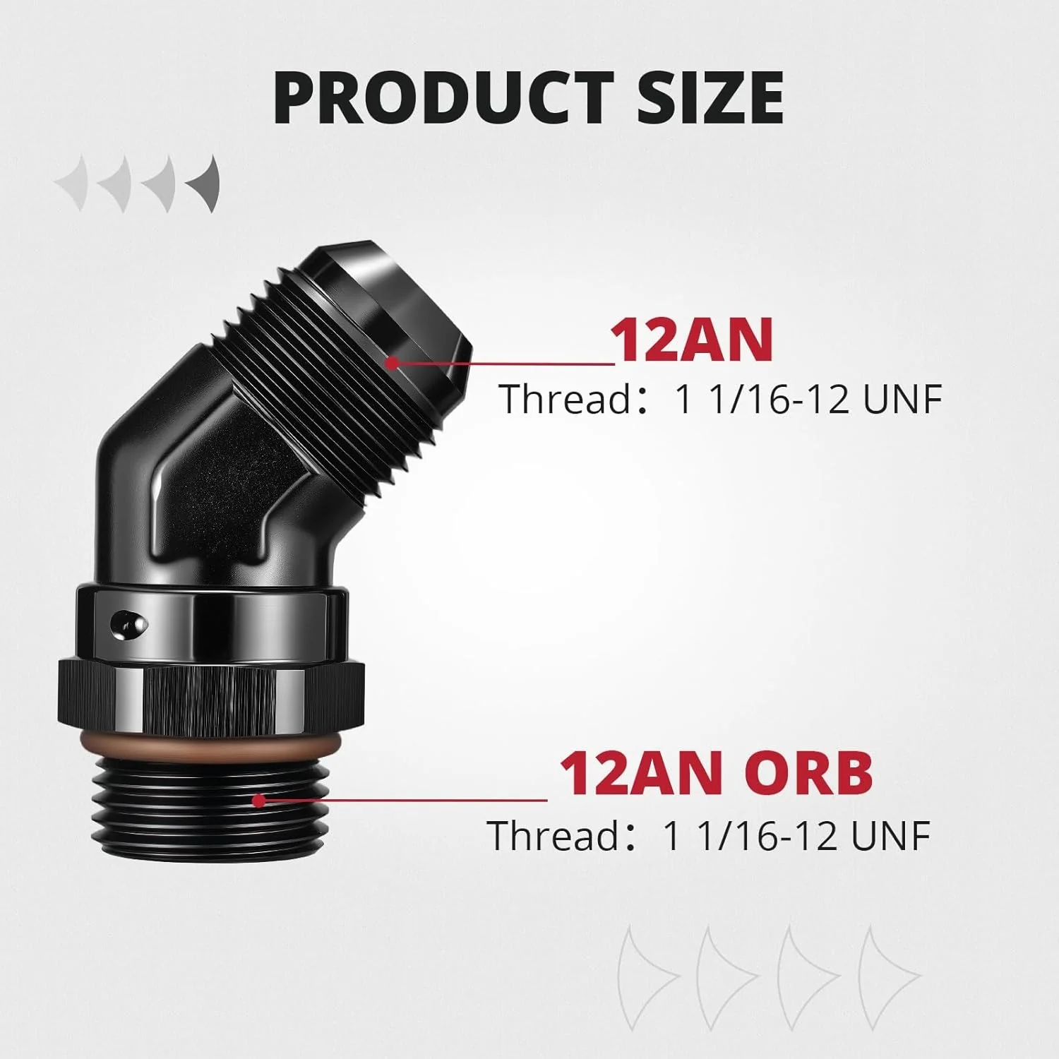 EVIL ENERGY 6/8/10/12/16AN Flare to AN ORB Male Swivel Adapter Fitting 90 Degree Black - Image 12