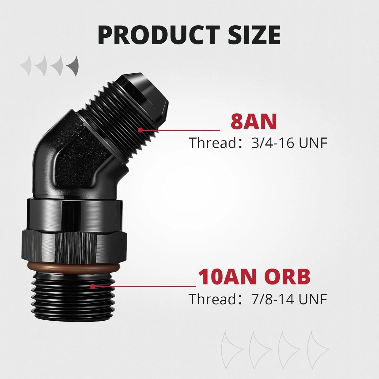 EVIL ENERGY 6/8/10/12/16AN Flare to AN ORB Male Swivel Adapter Fitting 90 Degree Black - Image 14
