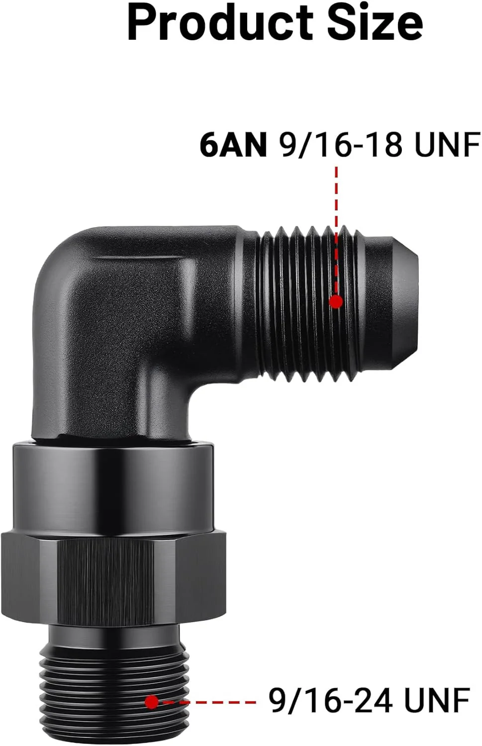 EVIL ENERGY 6/8/10/12/16AN Flare to AN ORB Male Swivel Adapter Fitting 90 Degree Black - Image 15