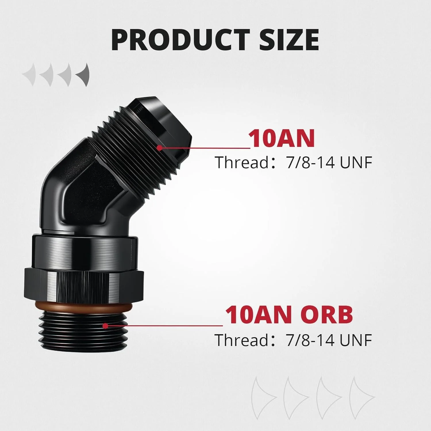 EVIL ENERGY 6/8/10/12/16AN Flare to AN ORB Male Swivel Adapter Fitting 90 Degree Black - Image 19