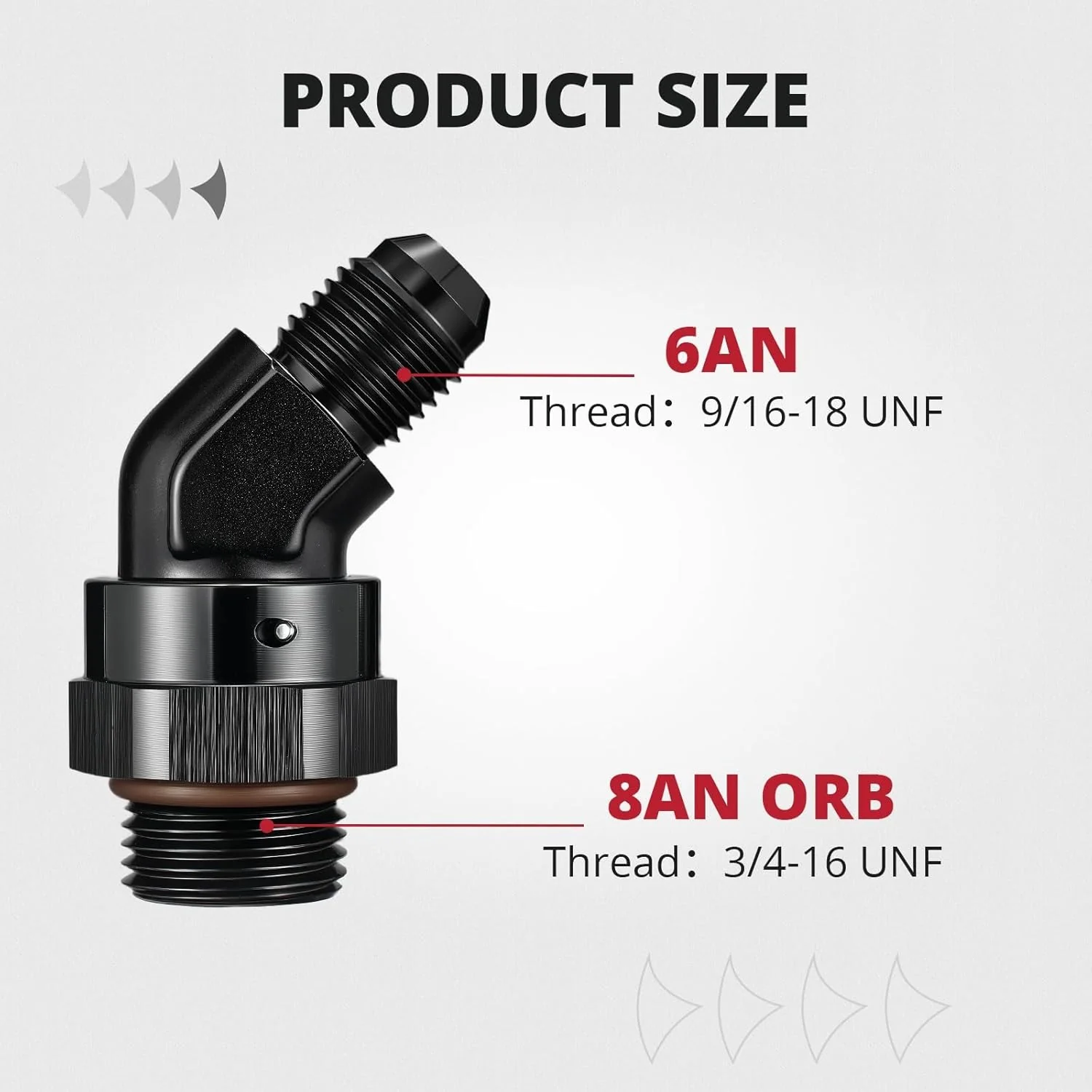 EVIL ENERGY 6/8/10/12/16AN Flare to AN ORB Male Swivel Adapter Fitting 90 Degree Black - Image 20