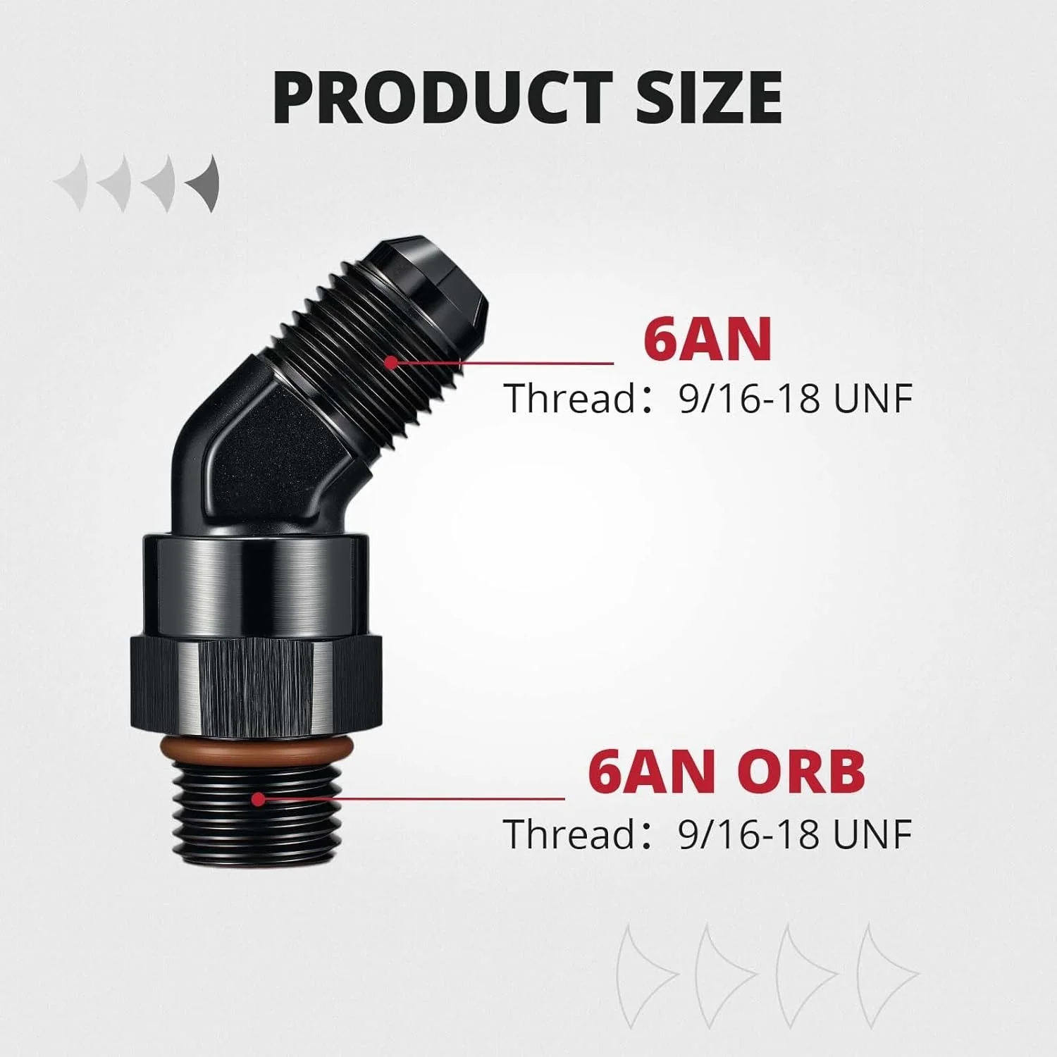 EVIL ENERGY 6/8/10/12/16AN Flare to AN ORB Male Swivel Adapter Fitting 90 Degree Black - Image 22