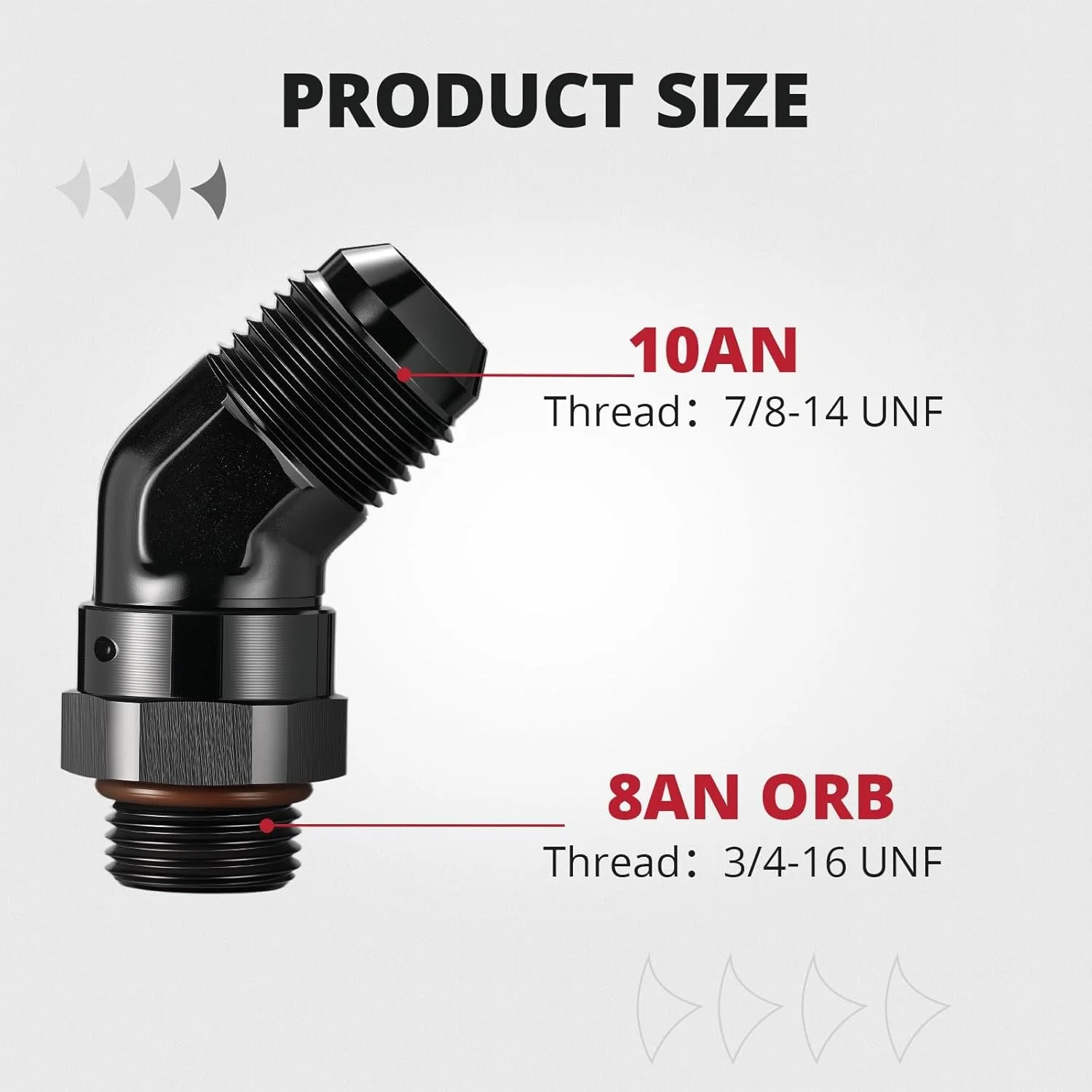 EVIL ENERGY 6/8/10/12/16AN Flare to AN ORB Male Swivel Adapter Fitting 90 Degree Black - Image 23