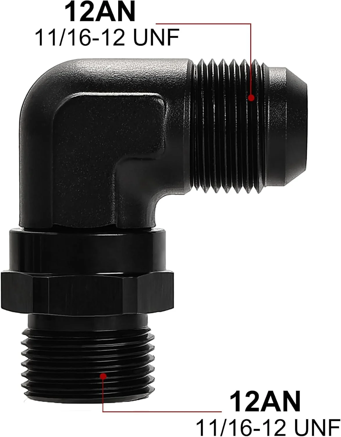 EVIL ENERGY 6/8/10/12/16AN Flare to AN ORB Male Swivel Adapter Fitting 90 Degree Black - Image 24