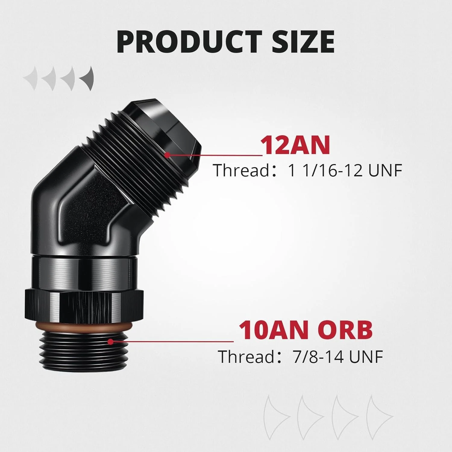 EVIL ENERGY 6/8/10/12/16AN Flare to AN ORB Male Swivel Adapter Fitting 90 Degree Black - Image 25