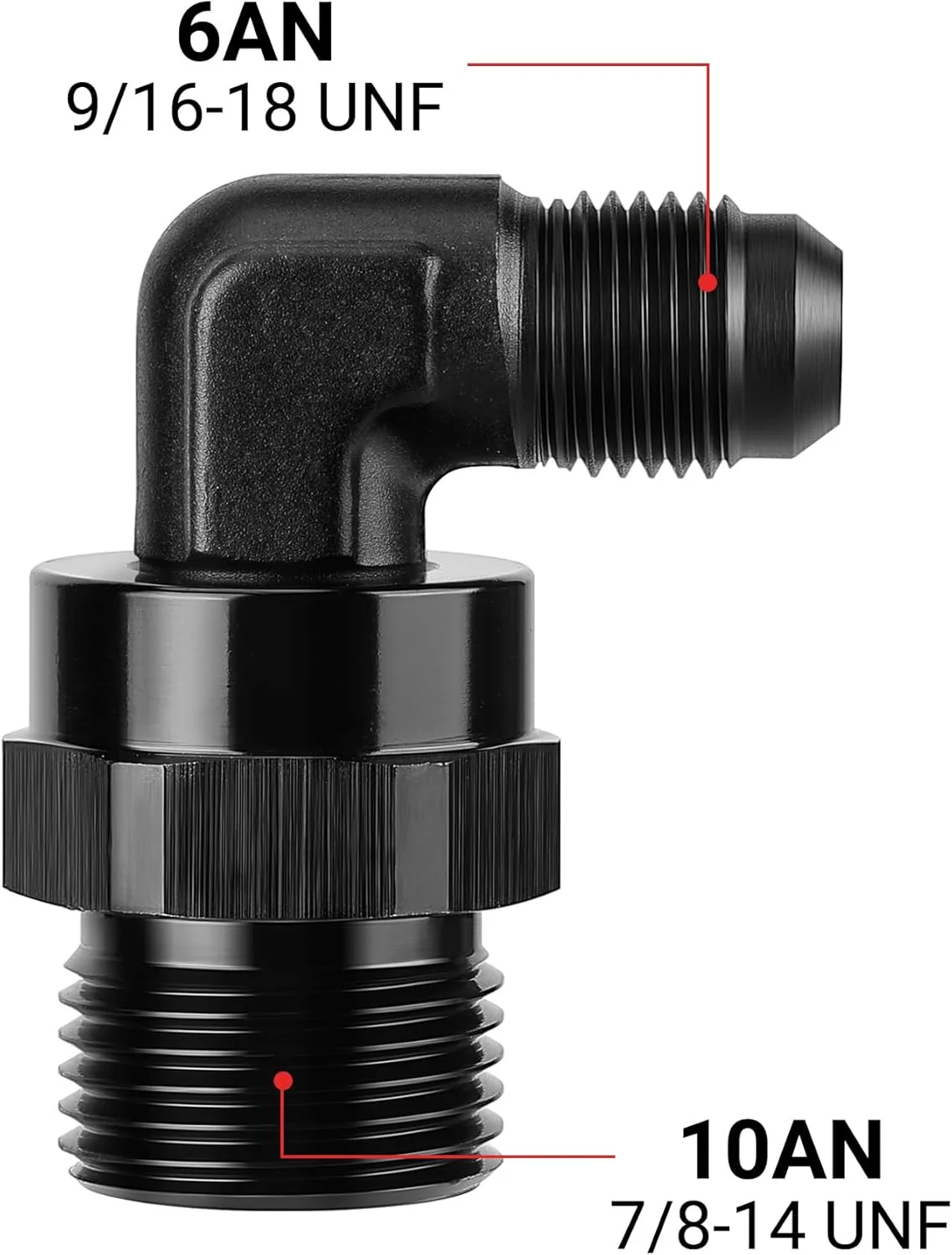 EVIL ENERGY 6/8/10/12/16AN Flare to AN ORB Male Swivel Adapter Fitting 90 Degree Black - Image 28