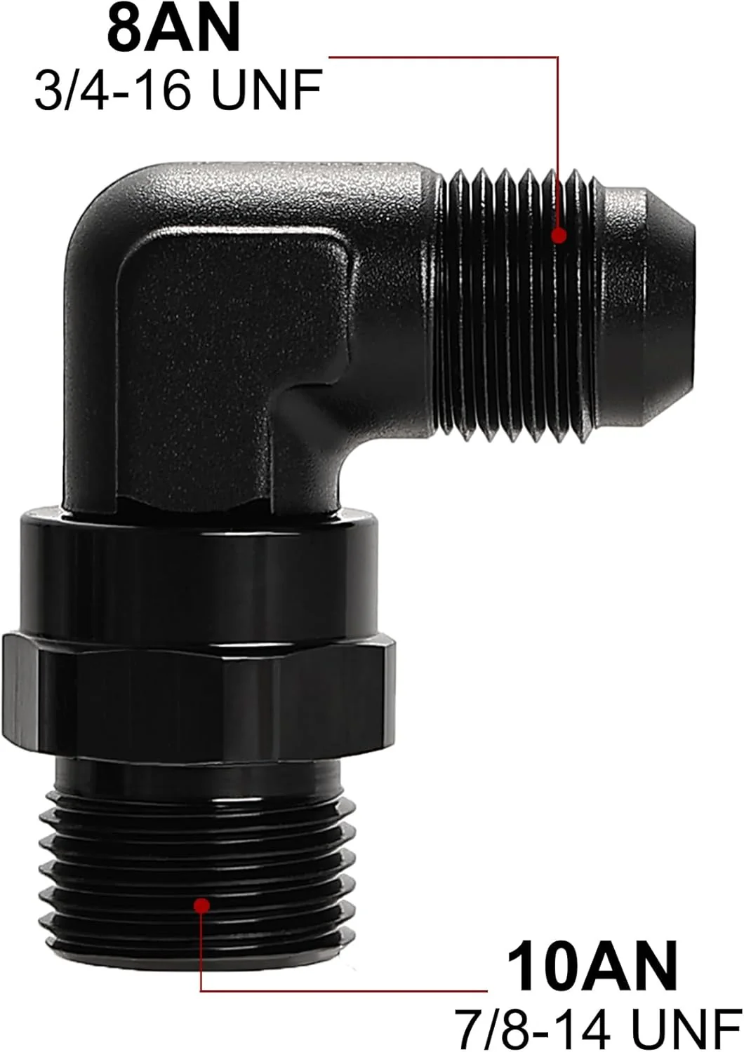 EVIL ENERGY 6/8/10/12/16AN Flare to AN ORB Male Swivel Adapter Fitting 90 Degree Black - Image 29