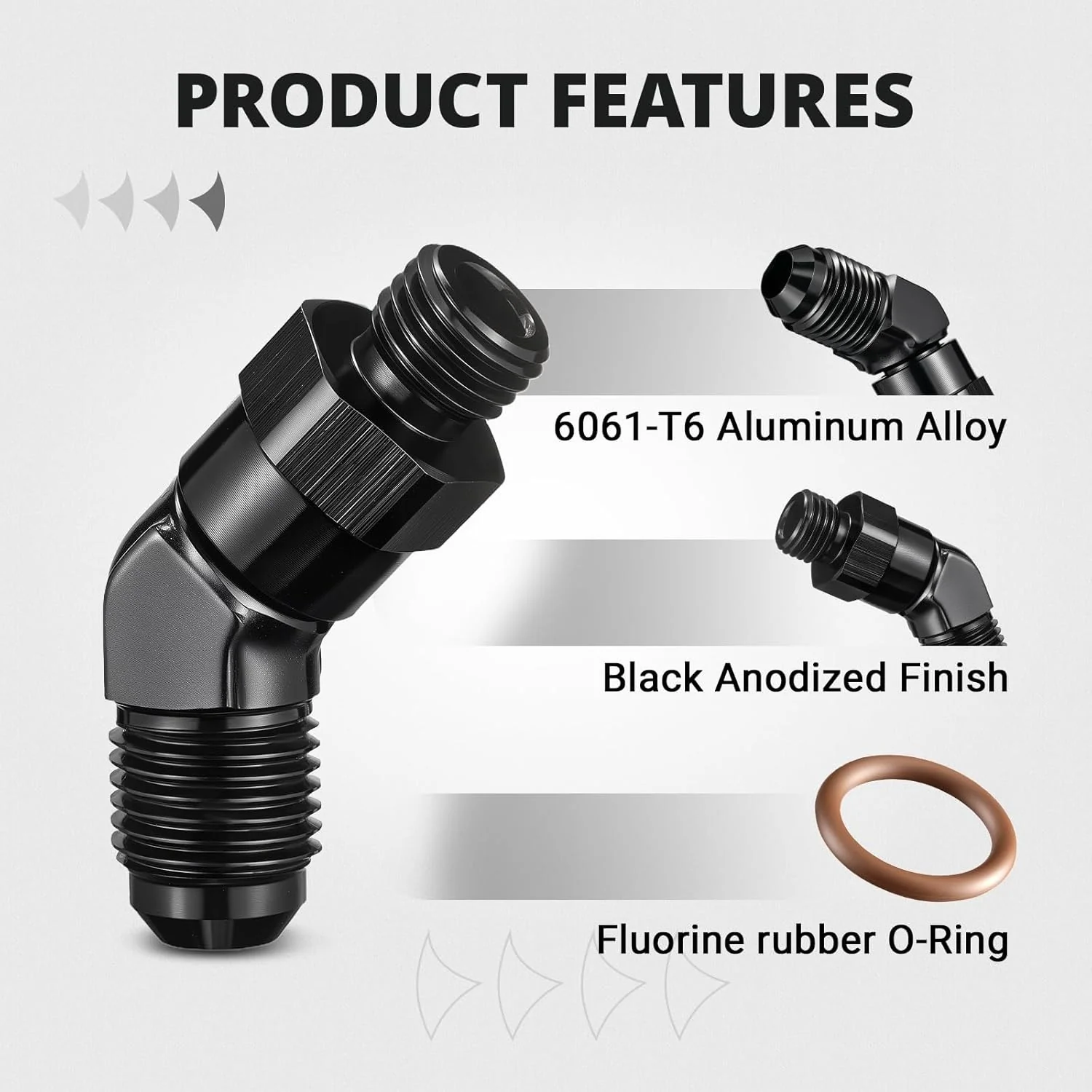 EVIL ENERGY 6/8/10/12/16AN Flare to AN ORB Male Swivel Adapter Fitting 90 Degree Black - Image 30