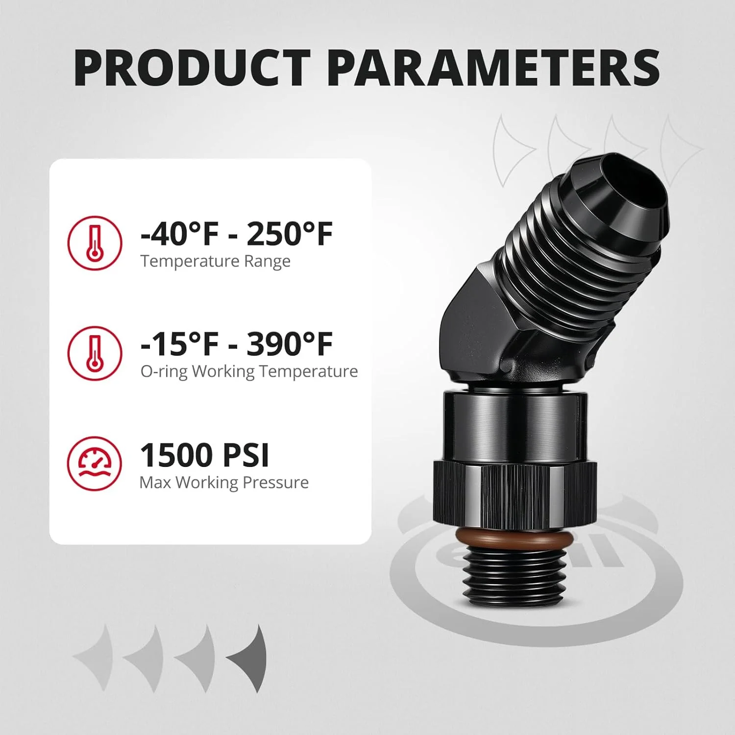 EVIL ENERGY 6/8/10/12/16AN Flare to AN ORB Male Swivel Adapter Fitting 90 Degree Black - Image 34