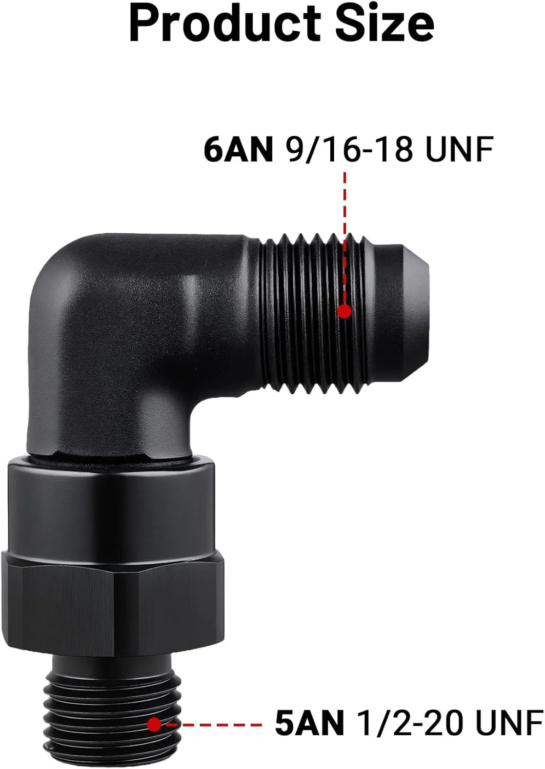 EVIL ENERGY 6/8/10/12/16AN Flare to AN ORB Male Swivel Adapter Fitting 90 Degree Black - Image 7