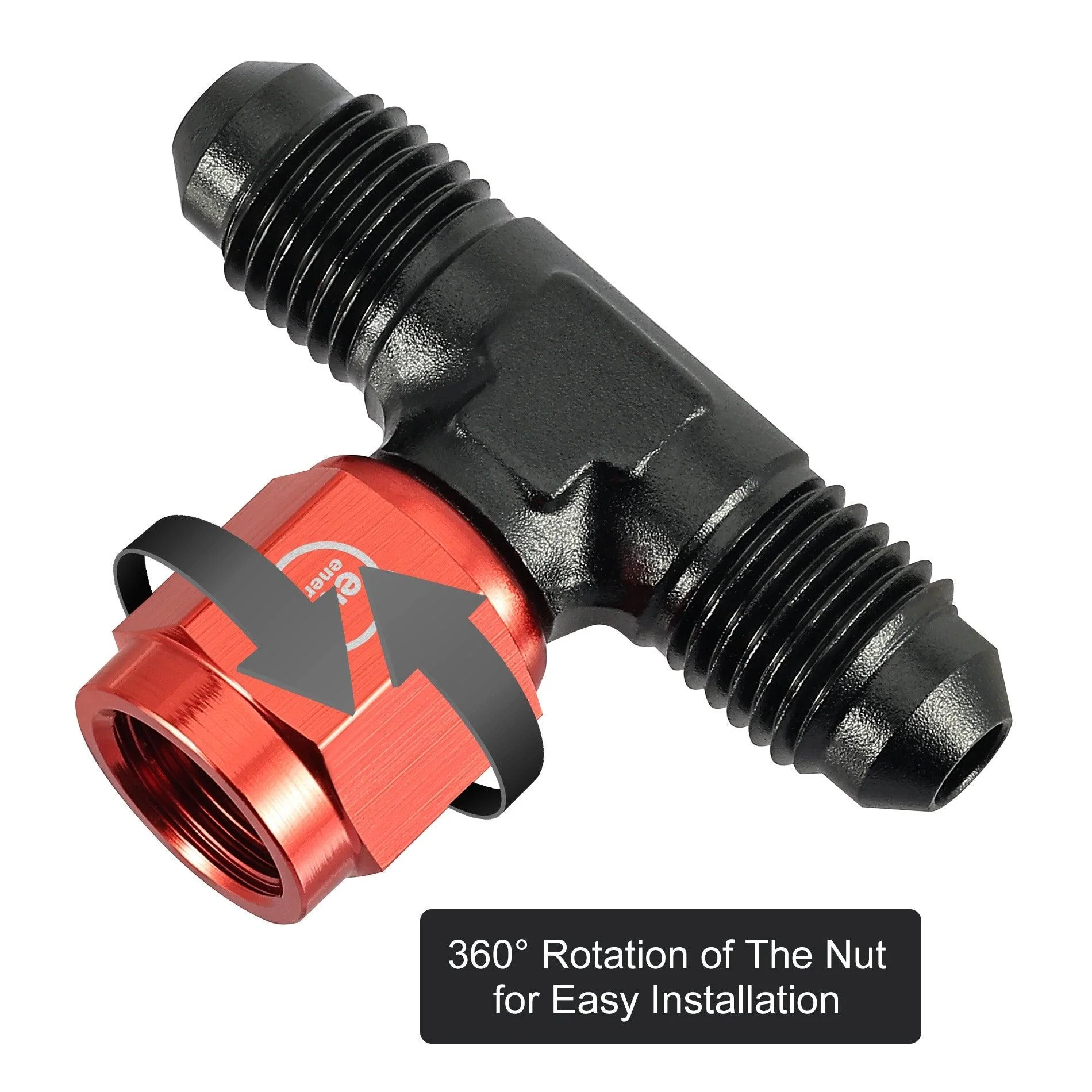 EVIL ENERGY AN Male Tee Fitting Adaptor with Female Swivel on Side Red&Black(4/6/8/10AN) - Image 4