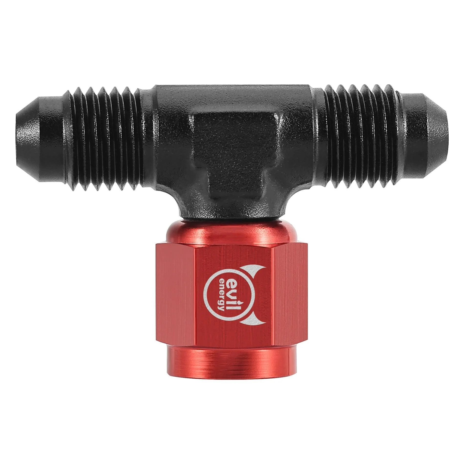 EVIL ENERGY AN Male Tee Fitting Adaptor with Female Swivel on Side Red&Black(4/6/8/10AN) - Image 6