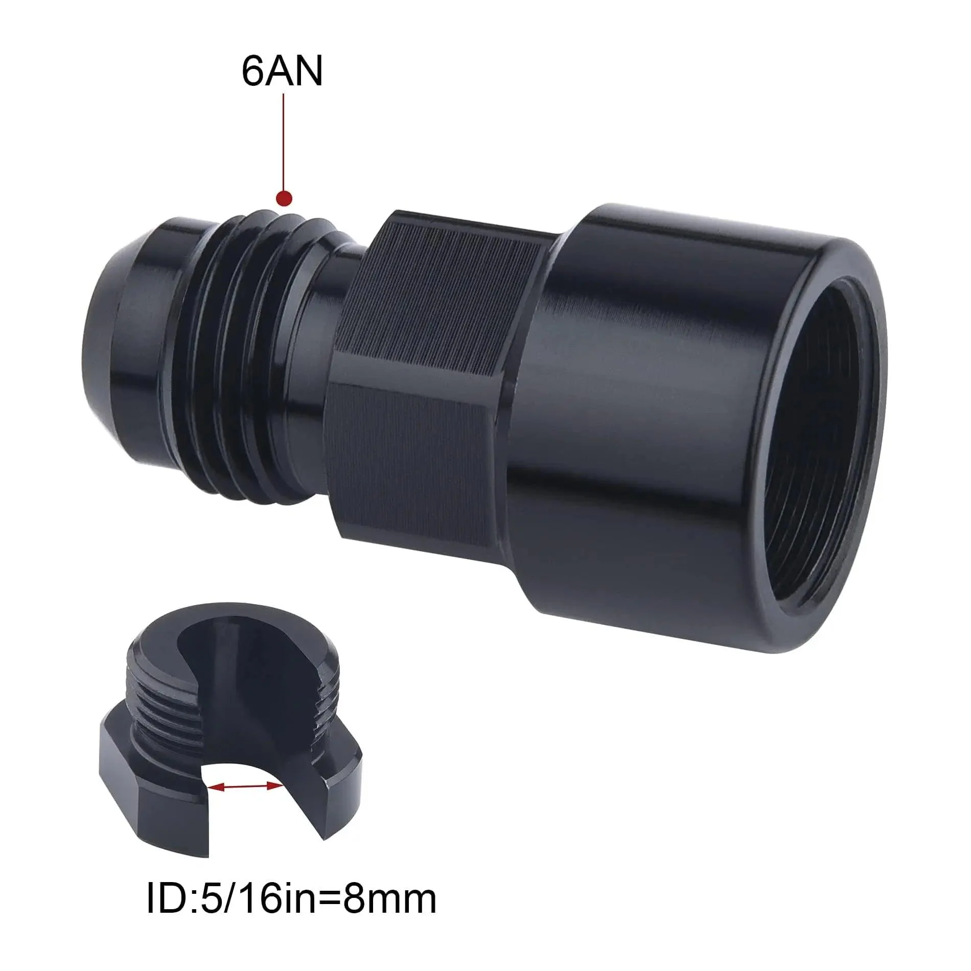 EVIL ENERGY 6AN to 5/16 & 3/8 inch EFI Quick-Disconnect Fuel Rail Fitting – Aluminum LS Swap Adapter - Image 5